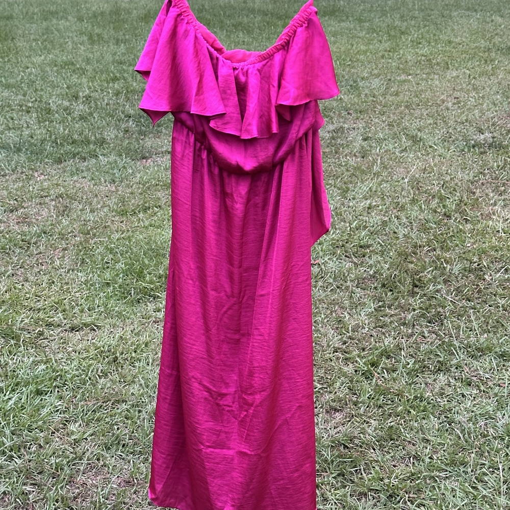 Vibrant Fuchsia Ruffle Prom Dress